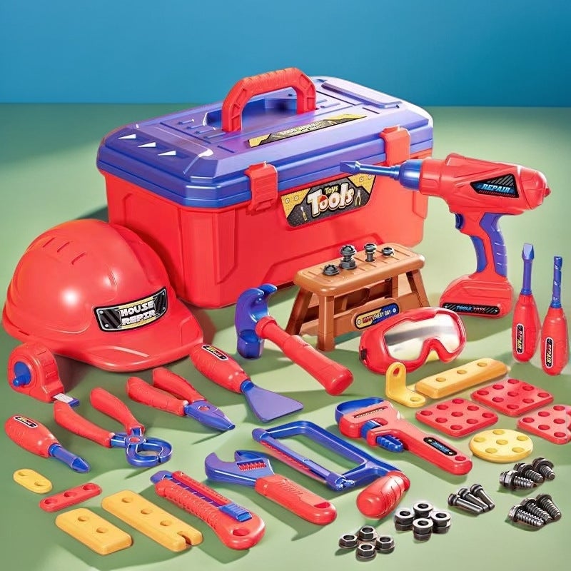 Children'S Screw-Twisting Electric Repair Tool Box Toy For 2-Year-Olds, Storage Combination Set For Boys, Hands-On Educational - Image 2